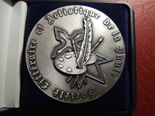 Art Deco Artistic & Literature Association Of Baule Silver Pl Medal By J M Grall photo