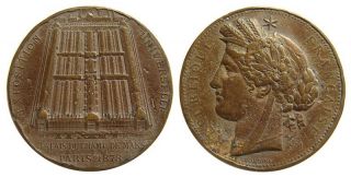 B720 France 1878 Palais Du Champ De Mars Paris Bronze Medal photo