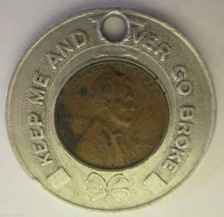 1946 Penny Good Luck Token Greene ' S Barbeque Stand Wind Gap Pa photo