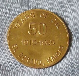 1965 Trade Token El Dorado Kansas 50 Years Of Oil Industry Anniversary Vintage photo