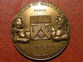 Art Nouveau Medal Forges & Ship Yards Of Mediterranean & Shipyard Medal By Darby photo