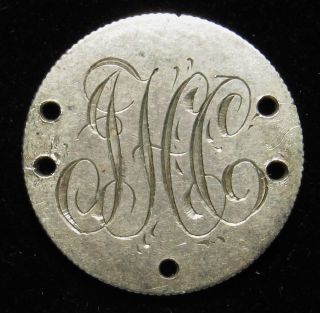 Love Token Charm 1876 Seated Liberty Silver Dime Engraved F H C (b05) photo