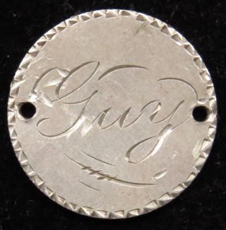 Love Token Charm 1888 Seated Liberty Silver Dime Engraved Guy (b60) photo