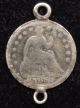 Love Token Charm 1851 Seated Liberty Silver Half Dime Engraved B B L (b16) Exonumia photo 1
