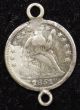 Love Token Charm 1851 Seated Liberty Silver Half Dime Engraved S E (b24) Exonumia photo 1