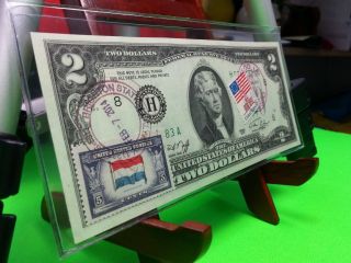 1976 $2 Two Dollar Bills Flag Netherlands And Usa photo