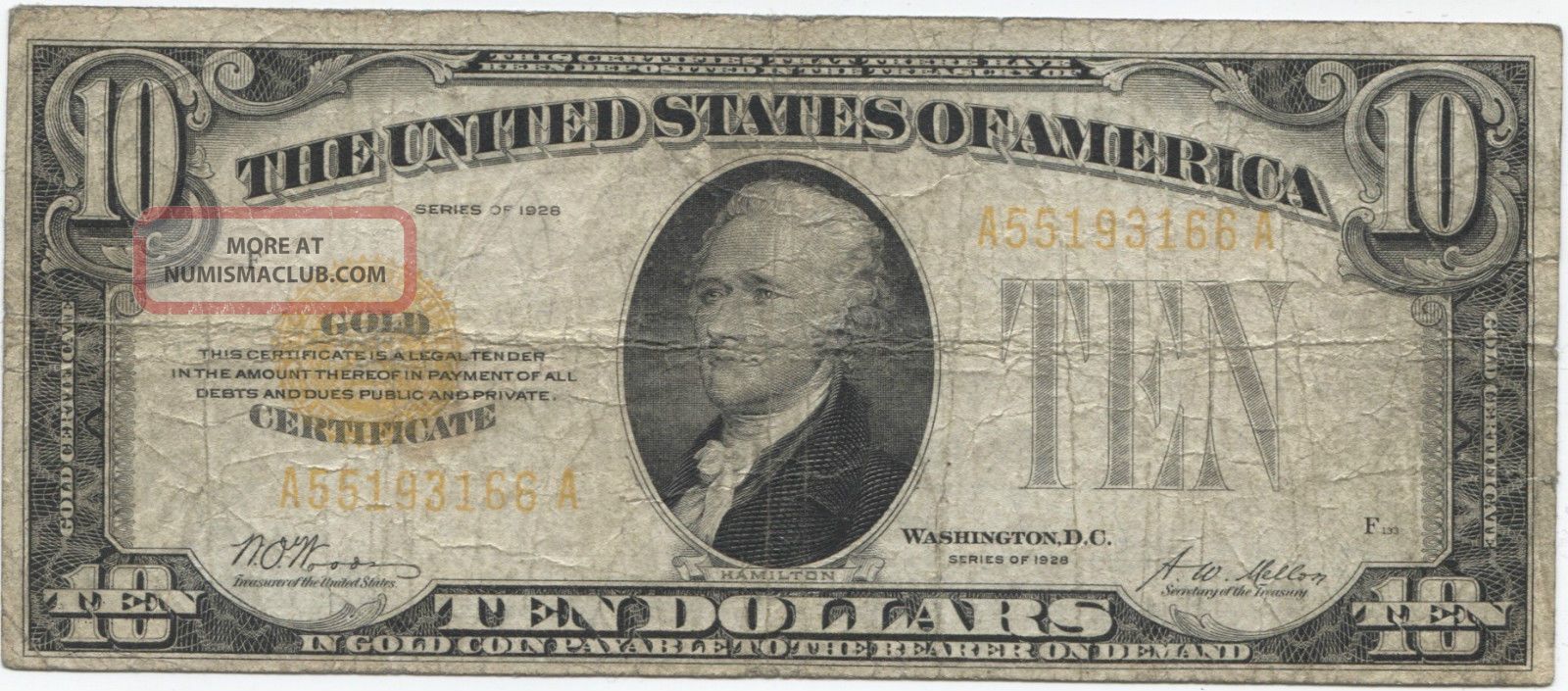 Series 1928 $10 Gold Certificate Small Size Notes photo