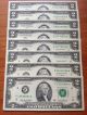 2 Dollar Luckynumbers Unc Notes Crisp Notes (8) 2003 Small Size Notes photo 4