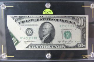 1950 A - $10 Ten Dollars Federal Reserve Note - Capital Holder - Fold Error photo