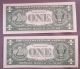(2) 1963a $1 One Dollar Federal Reserve Notes Sequential Serial S Small Size Notes photo 1