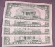 (4) 1963a $5 Five Dollar Federal Reserve Notes Sequential Serial S Small Size Notes photo 1