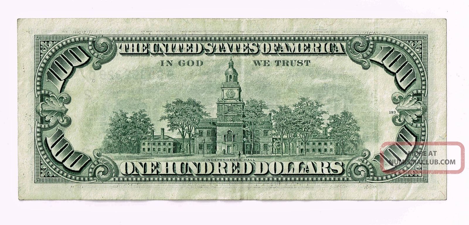 100 Dollar Bill, 1990 Federal Reserve Note, Frn, Low Serial, Bank Of York