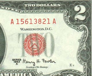 $2 1963a Dollar Bill Red Seal Choice Uncirculated More Currency 4 photo