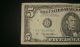 $5 Usa Frn Federal Reserve Note Series 1995 G37602938f Small Size Notes photo 1
