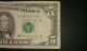 $5 Usa Frn Federal Reserve Note Series 1995 G37602938f Small Size Notes photo 2