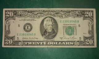 $20 U.  S.  A.  F.  R.  N.  Federal Reserve Note Series 1981a E23929545b photo