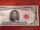 1963 Red Seal $5 Bill United States Note Washington D.  C.  Series 1963 Rare Small Size Notes photo 2