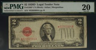 1928d Pmg 20 $2.  00 Legal Tender Note Fr 1505 Julian/morgenthau 03202064a photo