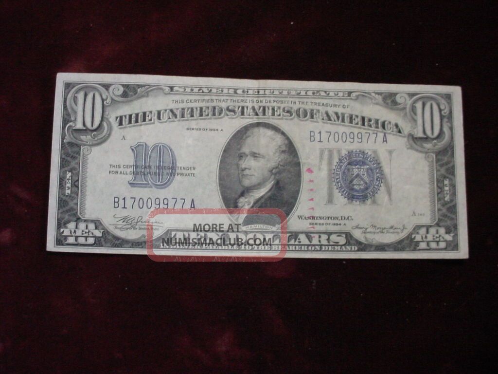 1934a $10 Silver Certificate Fr - 1702 Very Fine Small Size Notes photo