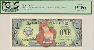 2007 $1 Little Mermaid Dollar Pcgs 65 Ppq Disney Store T Series - Ariel - 20 Yrs photo