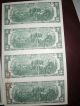 (4) 1976 $2 Dollar Uncut Uncirculated Consecutive Us Bills Small Size Notes photo 3