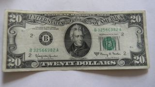 1963a Twenty Dollar ($20.  00) Federal Reserve B Series photo