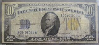 1934 A $10 North African Silver Certificate (523a) photo