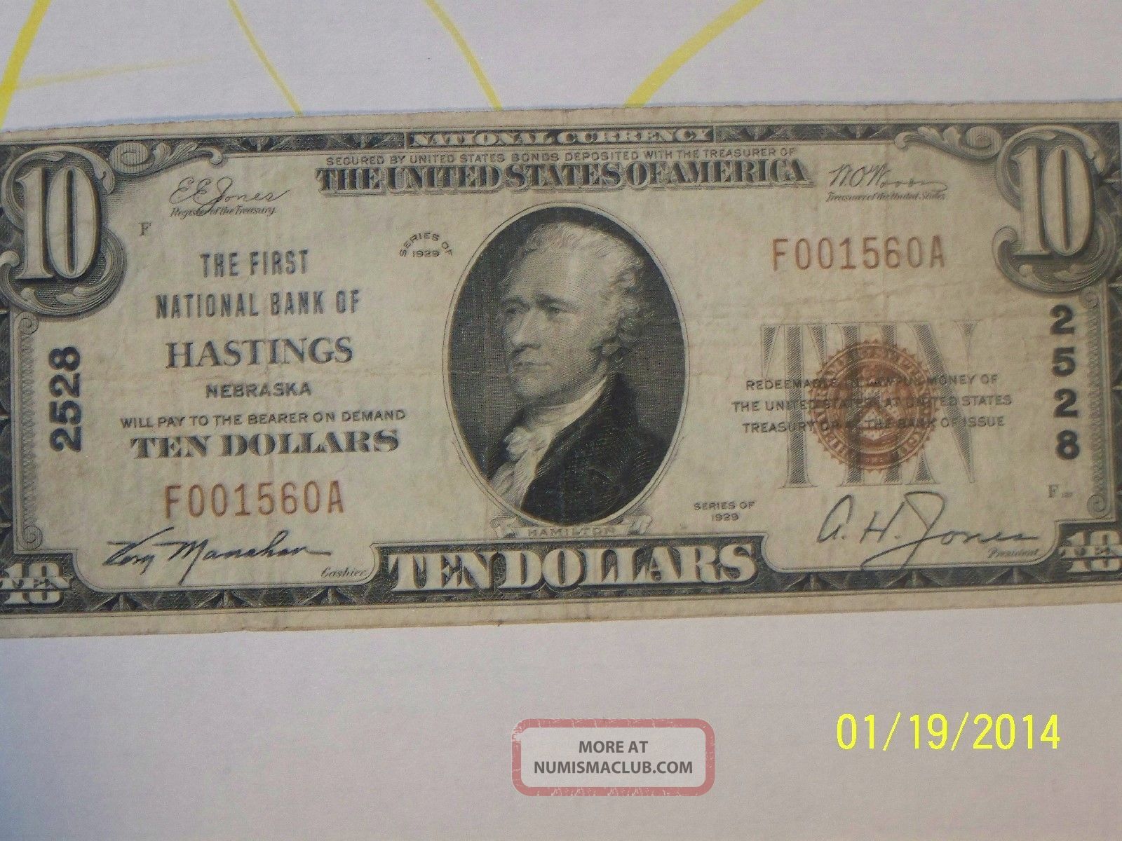 Nataional Bank Note Of Hastings,  Nebraska Small Size Notes photo