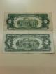 Two Red Seal $2 Notes.  1928d & 1963a. Small Size Notes photo 3