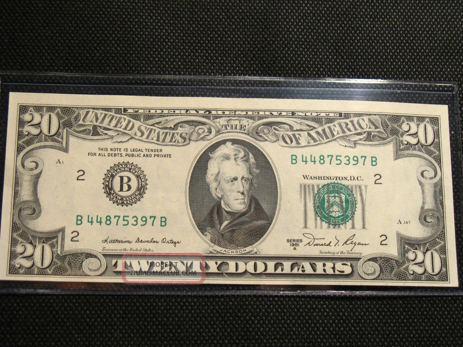1981a $20 Dollar Bill York Small Note B44875397b Choice Crisp Uncirculated Small Size Notes photo