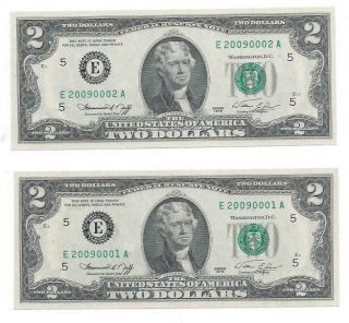 $2 1976 Serial ' S E 2009 0001 A And E 2009 0002 A photo