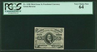 1864 - 69 5 Cent Fractional Currency Fr - 1238 Certified By Pcgs 
