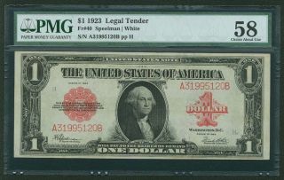 U.  S.  1923 $1 Legal Tender Banknote Fr 40 Pmg Certified Choice About Uncirc.  - 58 photo