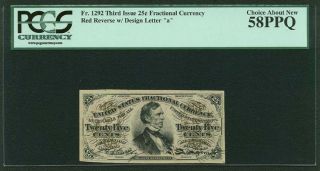 U.  S.  1864 - 69 25 Cents Fractional Currency Fr - 1292 Certified By Pcgs About - 58 photo