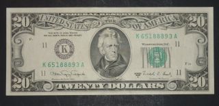 1988a $20 District K 11 Dallas Tx Old Style Twenty Dollar Bill S 65188893a photo