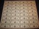 2009 $2 Uncut Sheet 32 Subject Two Dollar Bills United States Currency Money Small Size Notes photo 1