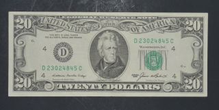 1985 $20 District D4 Cleveland Oh Old Style Twenty Dollar Bill S D23024845c photo
