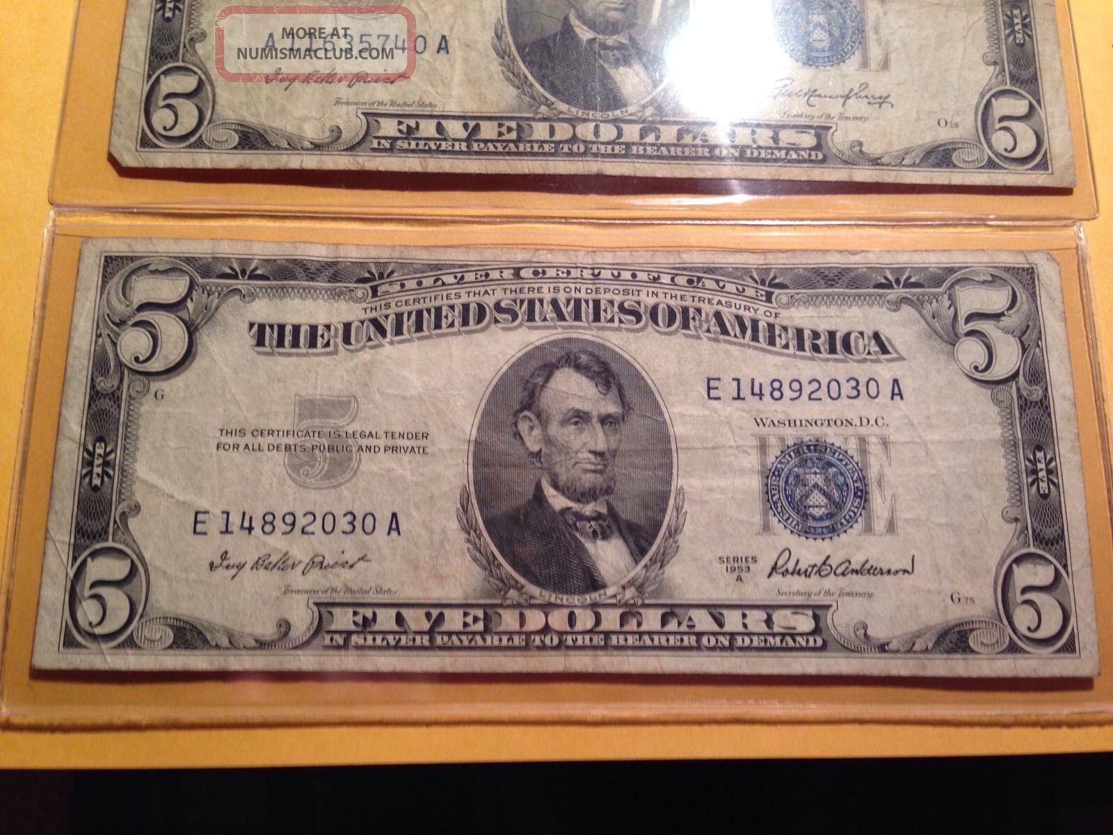 1953 1953 A $5 Silver Certificate
