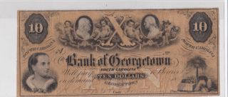 $10 Obsolete Currency Bank Of Georgetown South Carolina photo