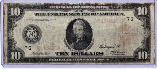 Mm 1914 $10 Federal Reserve Note Chicago Red Seal Burke - Mcadoo,  Vg - F,  Type photo