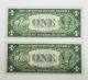 1935 - A 2 Consecutive Sn ' S,  $1.  00,  One,  Silver Certificate,  Sn T75039595b & 96b Small Size Notes photo 2