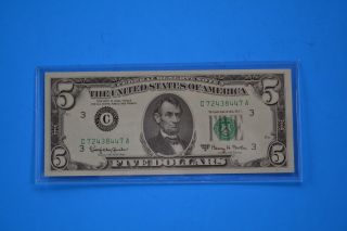 One 1963 A Uncirculated $5.  00 Fowler Note photo