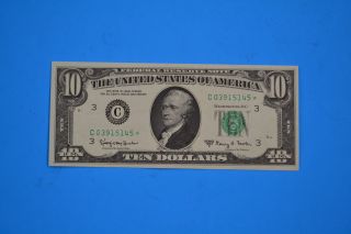 One 1963 A Uncirculated $10.  00 Fowler Star Note photo
