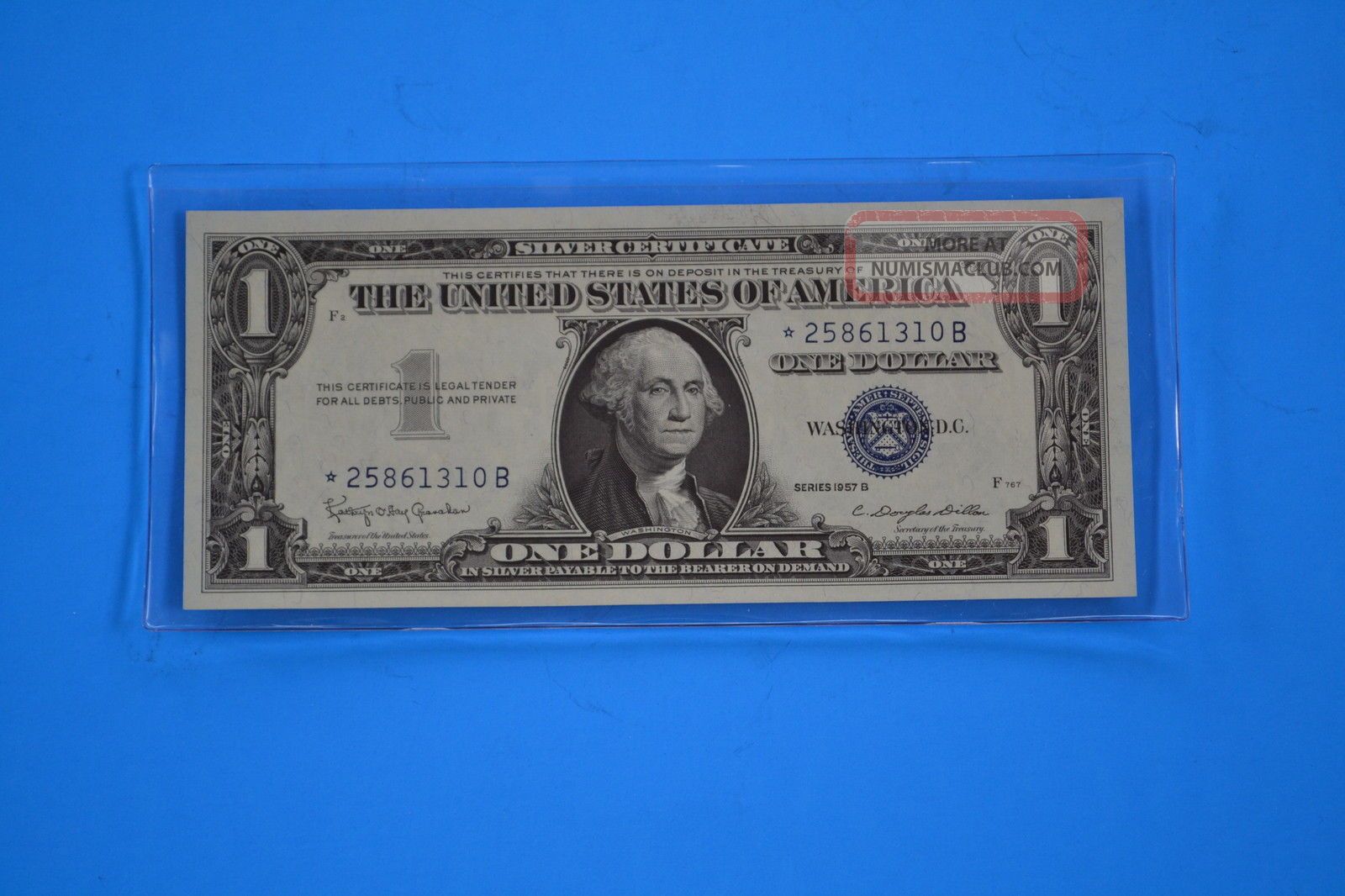 One 1957 B Uncirculated $1.  00 Silver Certificate Star Note Small Size Notes photo