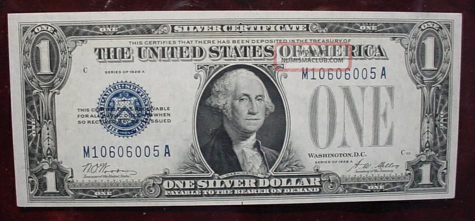 1928a $1 Silver Certificate,  Fr - 1601 Very Choice Cu - Gem Cu In Capital Holder Small Size Notes photo