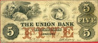United States (usa) 5 Dollars 1854 F  Union Bank - Augusta Georgia photo
