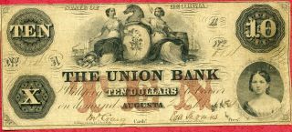 United States (usa) 10 Dollars 1854 F  Union Bank - Augusta Georgia photo