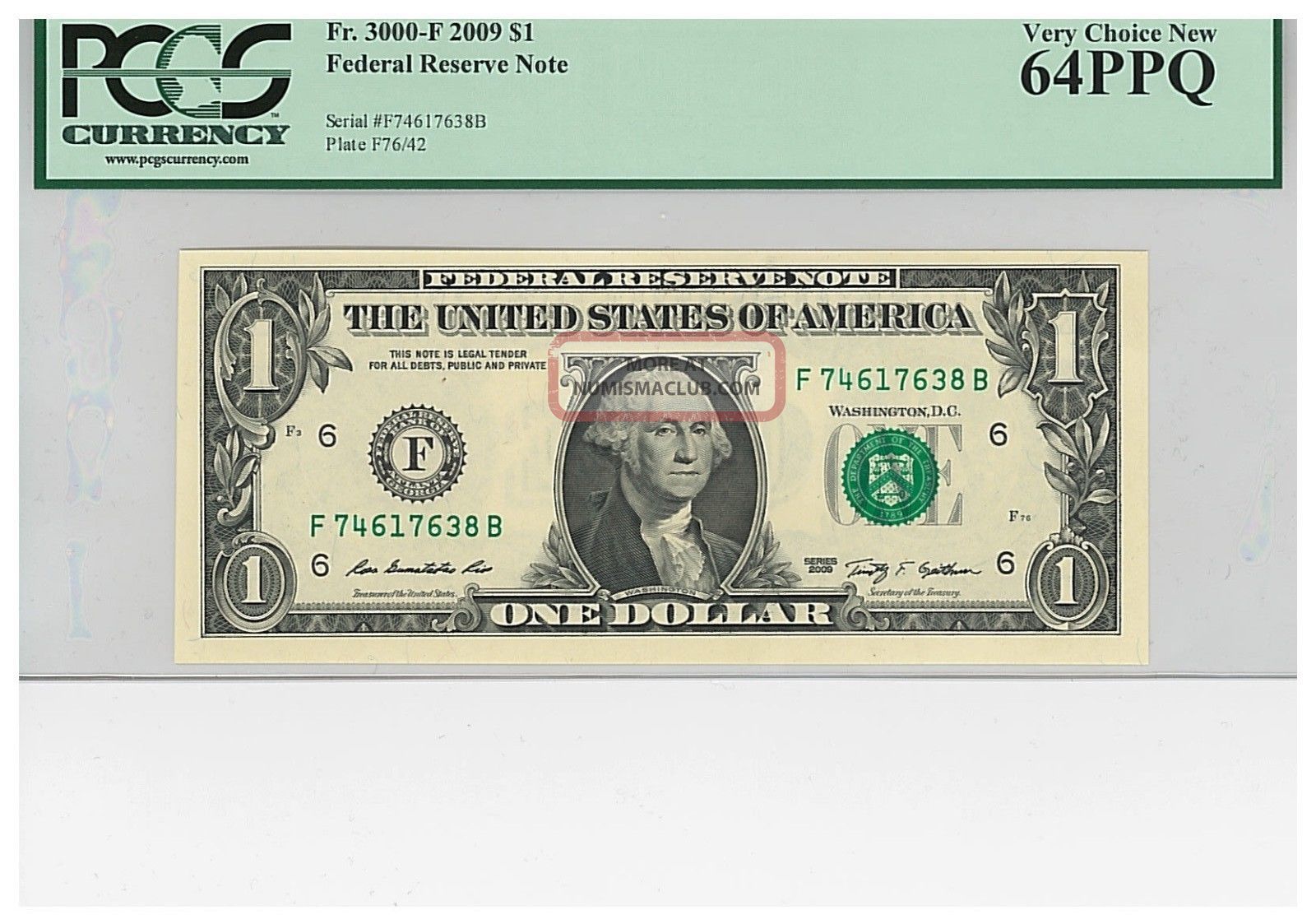 2009 Federal Reserve Note Fr.  3000 - F Pcgs 64 Ppq Small Size Notes photo