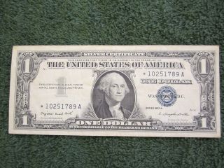 Silver Certificate Blue Seal One Dollar 1957 A Star Note photo