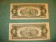 Red Stamped $2 Bills Small Size Notes photo 7